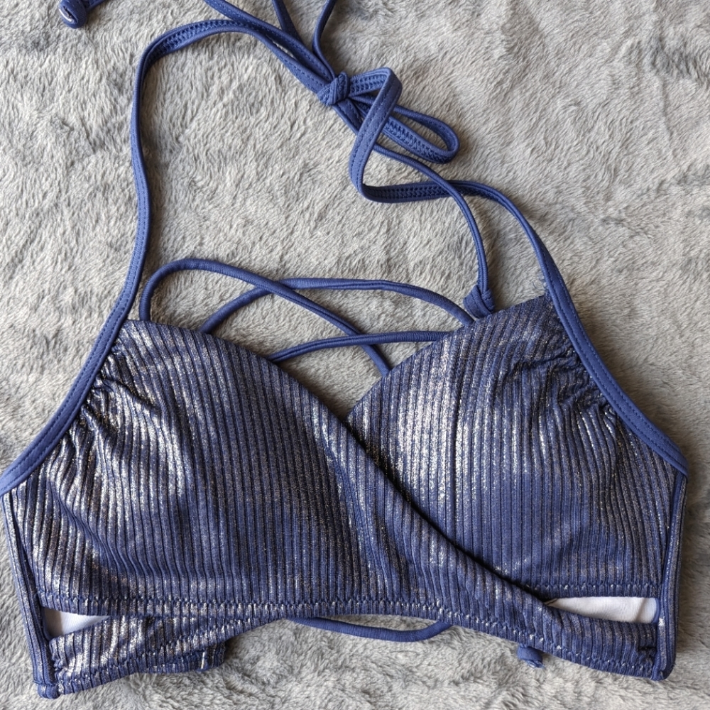 Victoria's Secret pink wrap shimmer bikini top